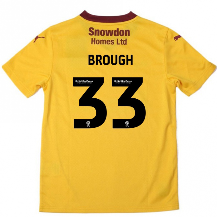 Kids Football Patrick Brough #33 Orange  Burgundy Away Jersey 2024/25 T-Shirt Canada