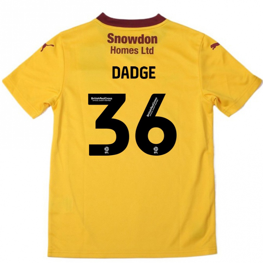 Kids Football James Dadge #36 Orange  Burgundy Away Jersey 2024/25 T-Shirt Canada