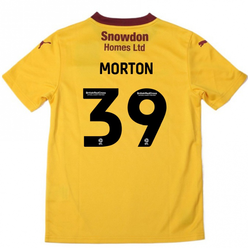 Kids Football Callum Morton #39 Orange  Burgundy Away Jersey 2024/25 T-Shirt Canada