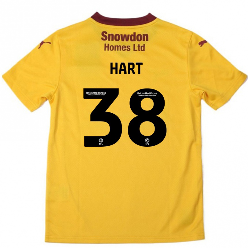 Kids Football Jamari Hart #38 Orange  Burgundy Away Jersey 2024/25 T-Shirt Canada