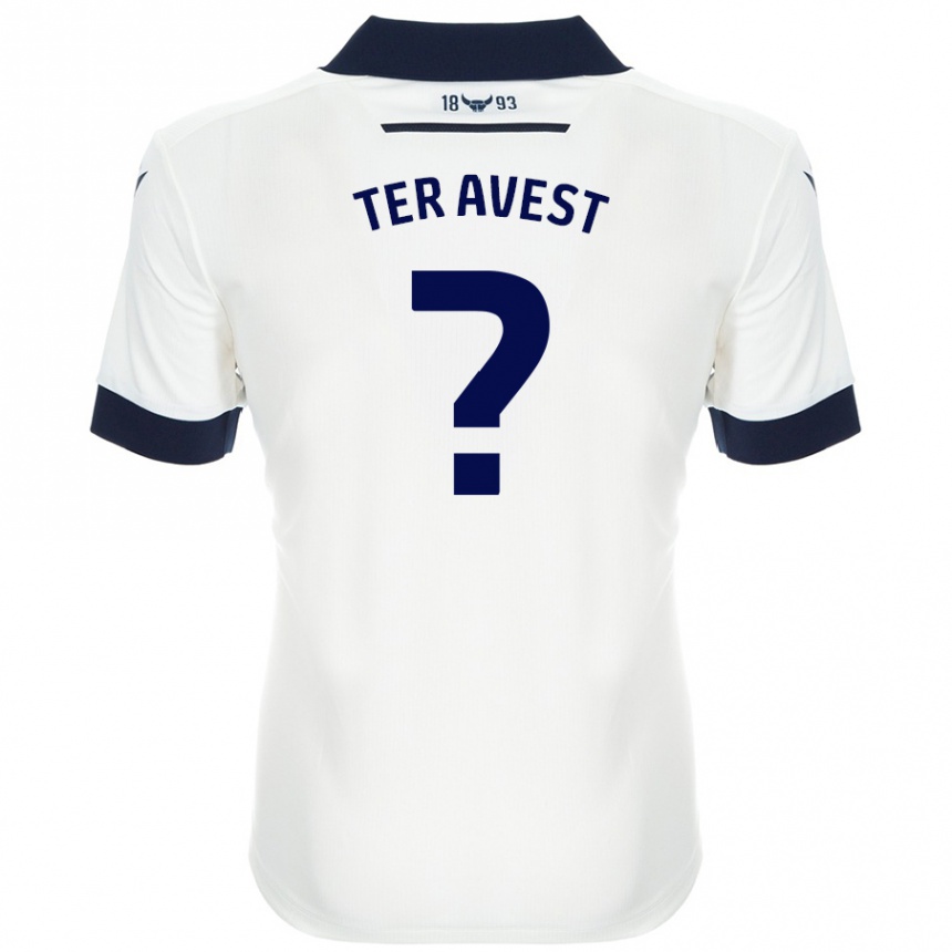 Enfant Football Maillot Hidde Ter Avest #0 Blanc Bleu Marine Tenues Extérieur 2024/25 Canada