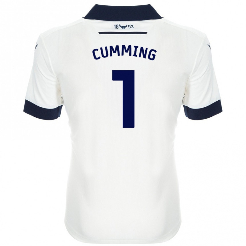 Enfant Football Maillot Jamie Cumming #1 Blanc Bleu Marine Tenues Extérieur 2024/25 Canada