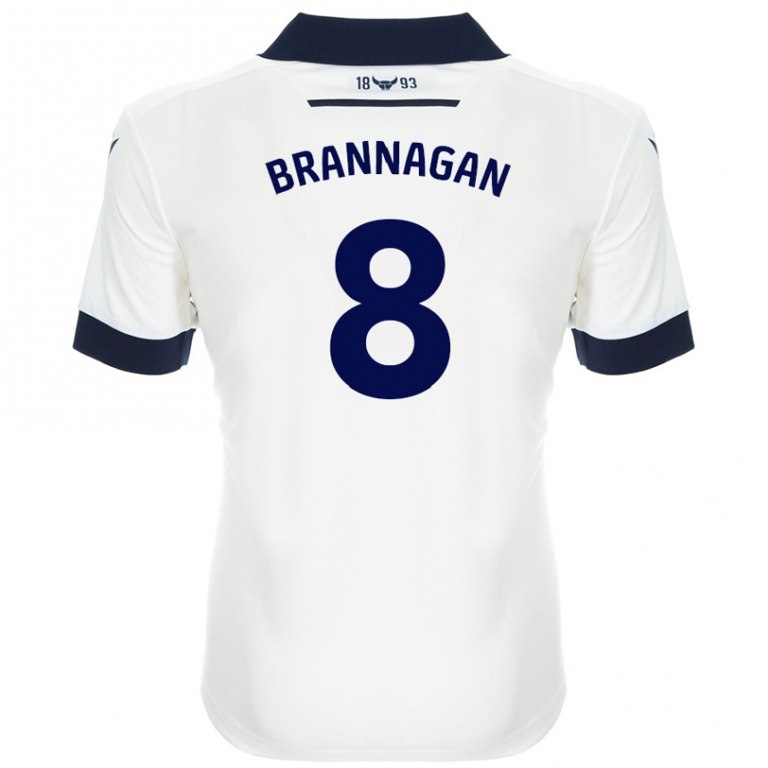 Enfant Football Maillot Cameron Brannagan #8 Blanc Bleu Marine Tenues Extérieur 2024/25 Canada