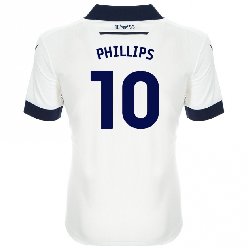 Enfant Football Maillot Matt Phillips #10 Blanc Bleu Marine Tenues Extérieur 2024/25 Canada