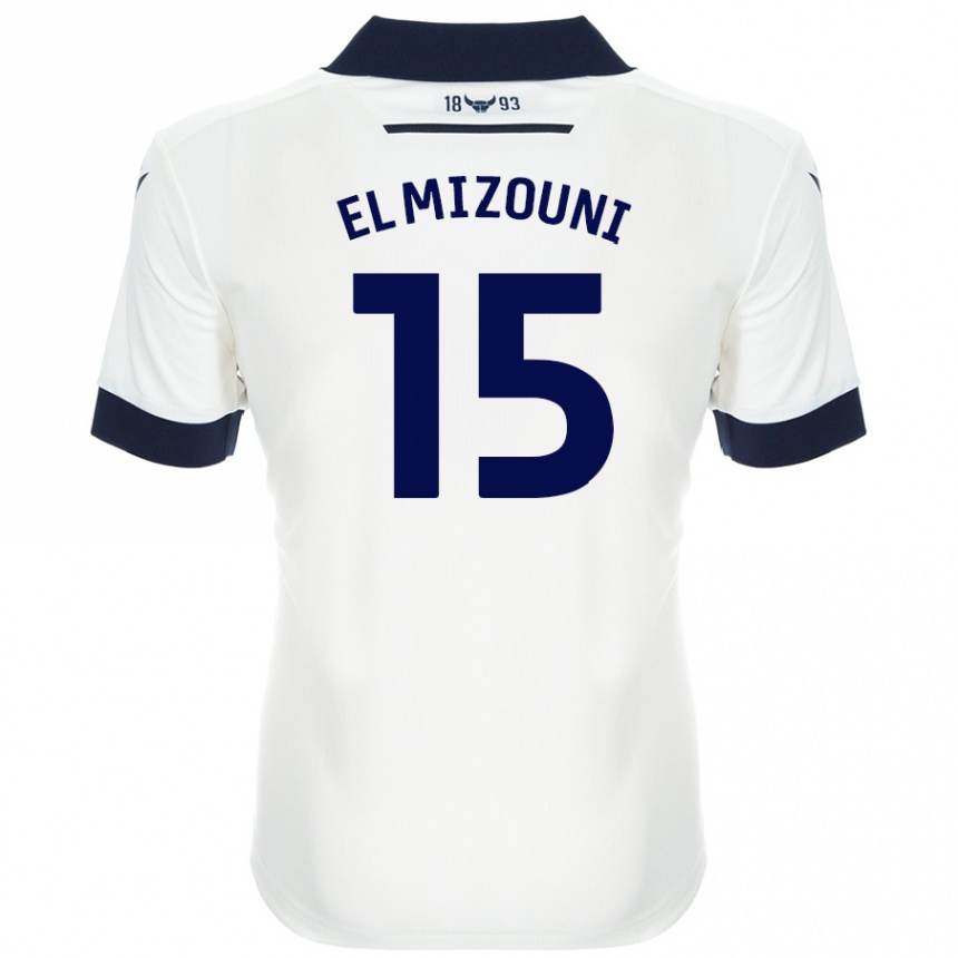 Enfant Football Maillot Idris El Mizouni #15 Blanc Bleu Marine Tenues Extérieur 2024/25 Canada