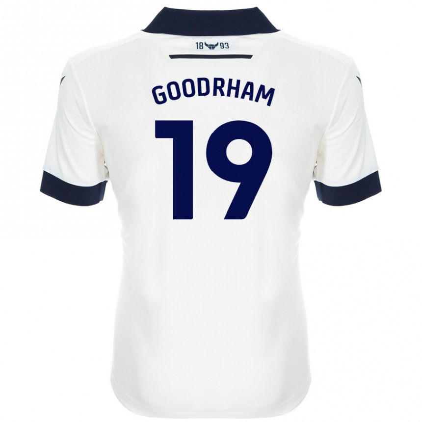 Enfant Football Maillot Tyler Goodrham #19 Blanc Bleu Marine Tenues Extérieur 2024/25 Canada