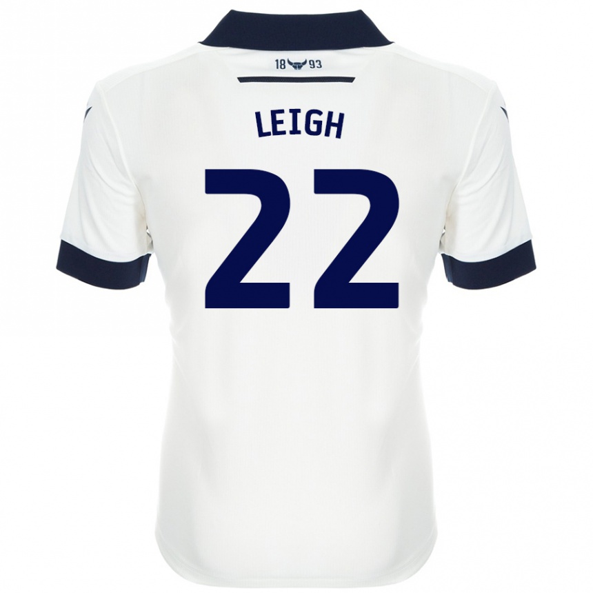 Kids Football Greg Leigh #22 White Navy Blue Away Jersey 2024/25 T-Shirt Canada