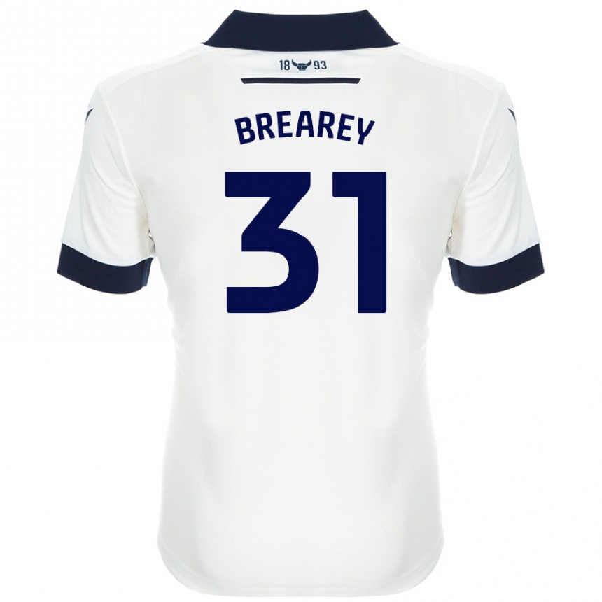 Enfant Football Maillot Eddie Brearey #31 Blanc Bleu Marine Tenues Extérieur 2024/25 Canada