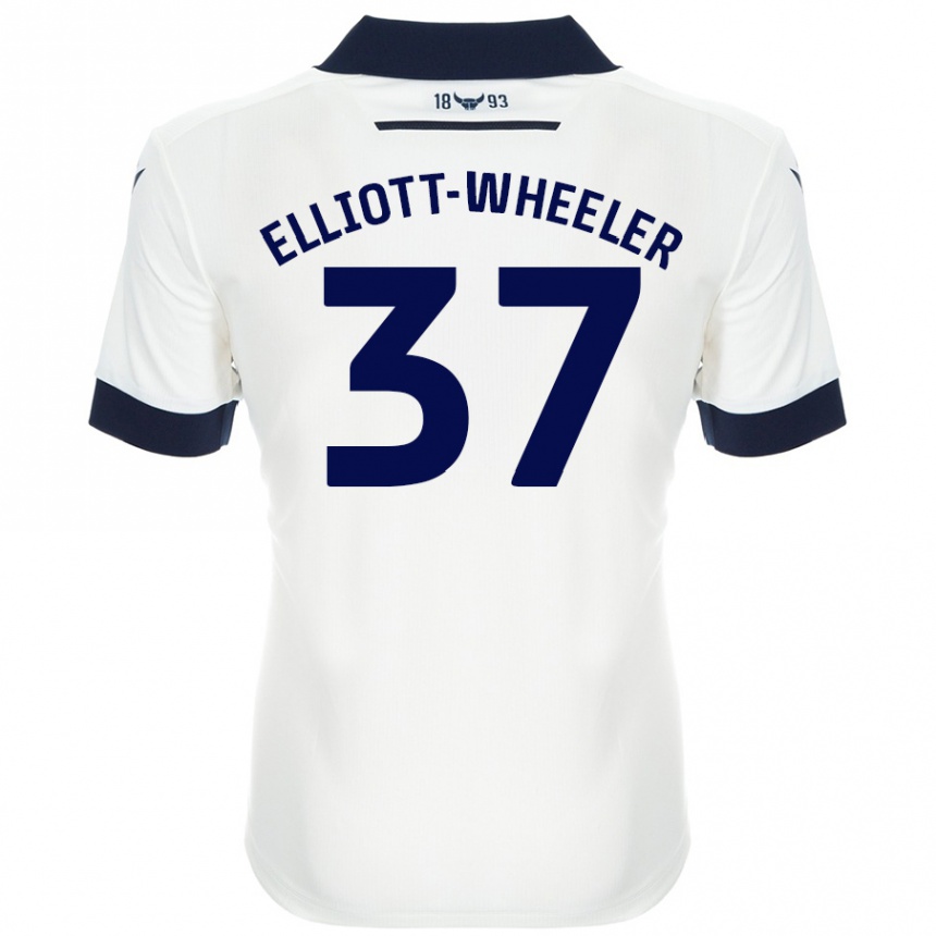 Enfant Football Maillot Aidan Elliott-Wheeler #37 Blanc Bleu Marine Tenues Extérieur 2024/25 Canada