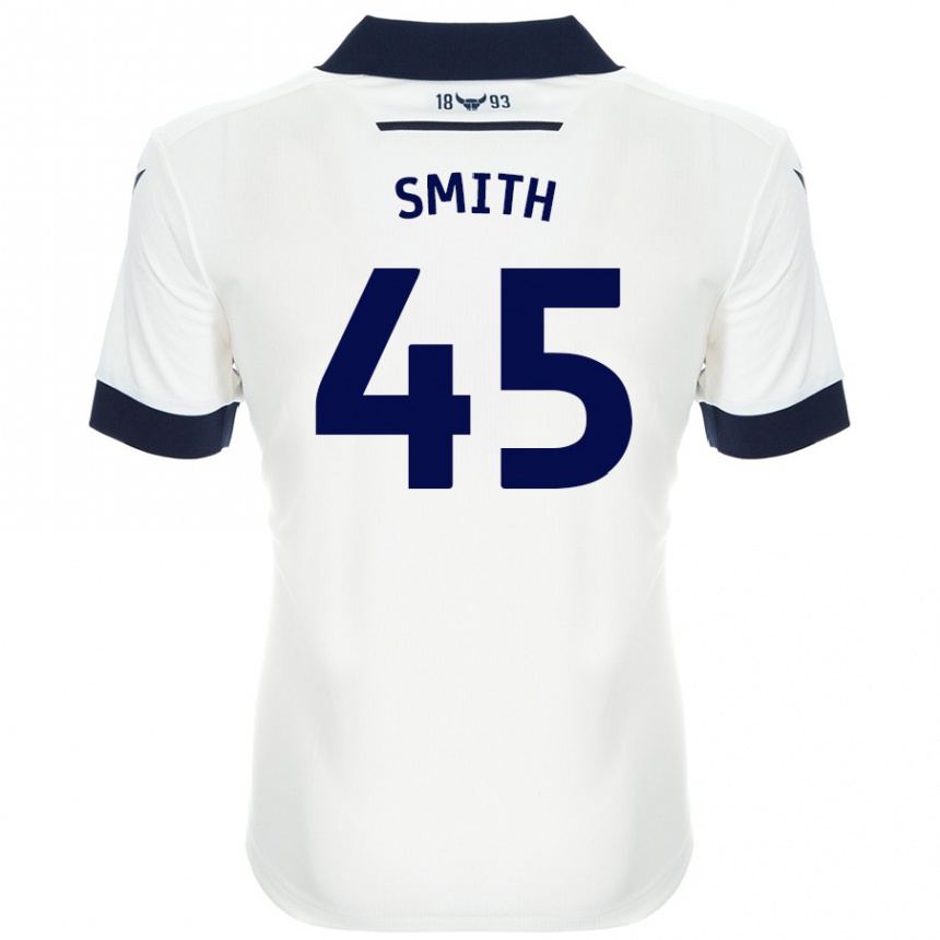 Kids Football Max Smith #45 White Navy Blue Away Jersey 2024/25 T-Shirt Canada