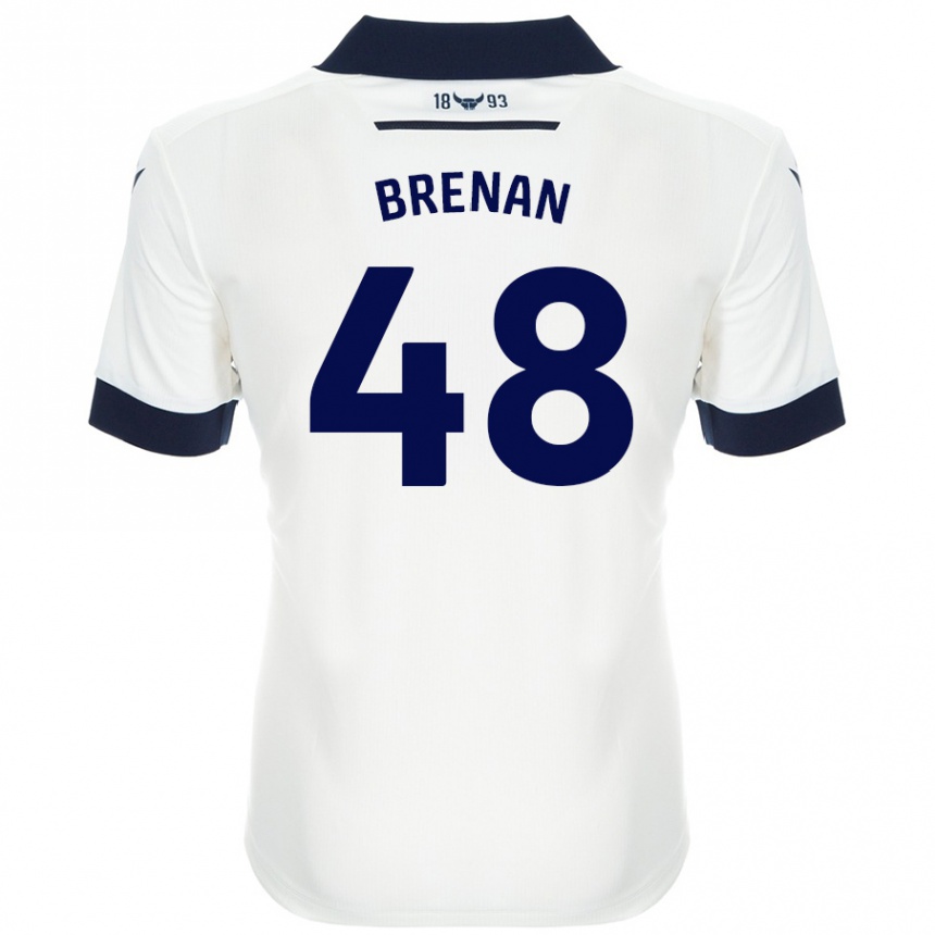 Enfant Football Maillot Tobias Brenan #48 Blanc Bleu Marine Tenues Extérieur 2024/25 Canada