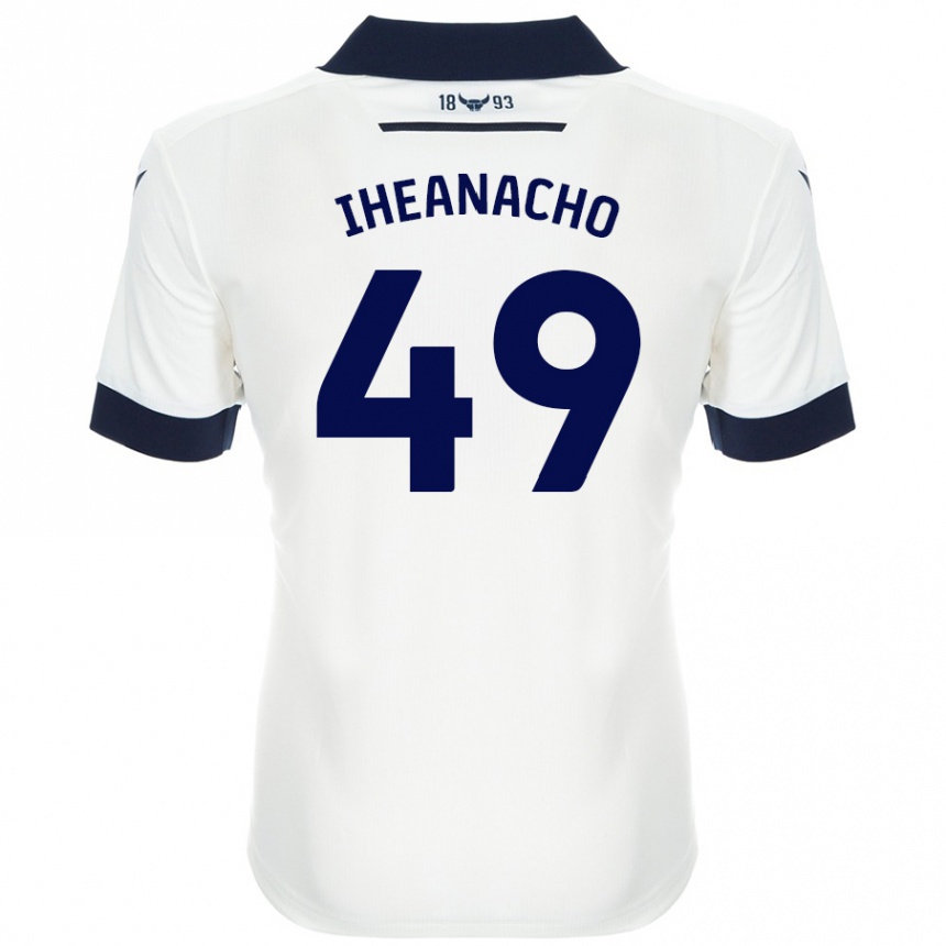 Enfant Football Maillot Josh Iheanacho #49 Blanc Bleu Marine Tenues Extérieur 2024/25 Canada