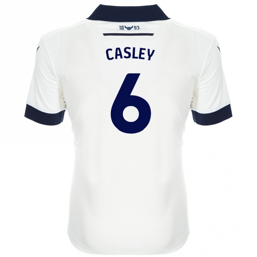 Enfant Football Maillot Riva Casley #6 Blanc Bleu Marine Tenues Extérieur 2024/25 Canada