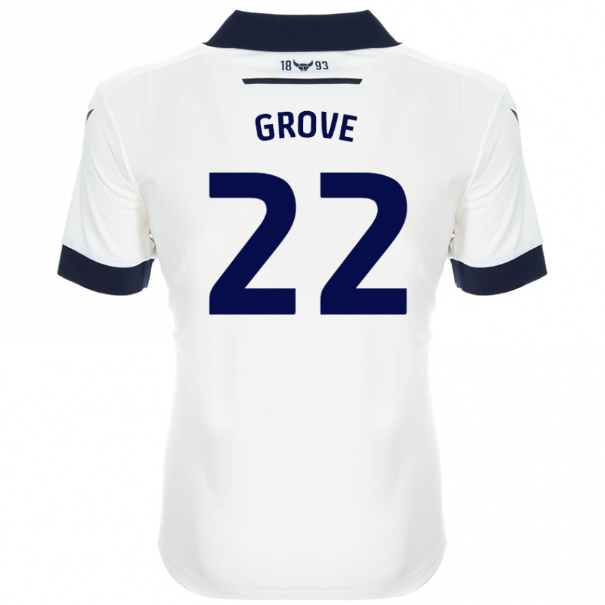 Enfant Football Maillot Jade Grove #22 Blanc Bleu Marine Tenues Extérieur 2024/25 Canada