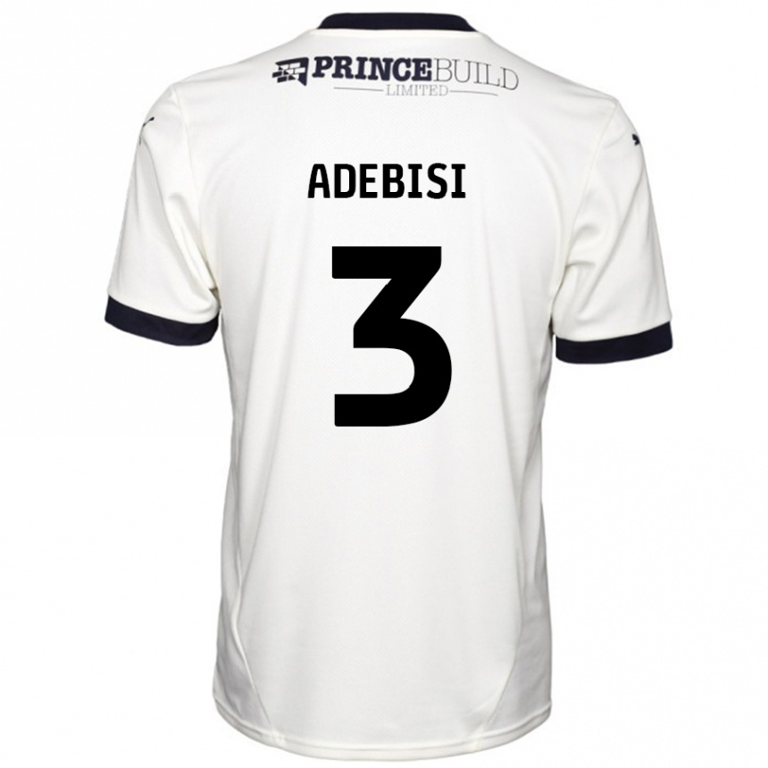 Enfant Football Maillot Rio Adebisi #3 Blanc Cassé Noir Tenues Extérieur 2024/25 Canada