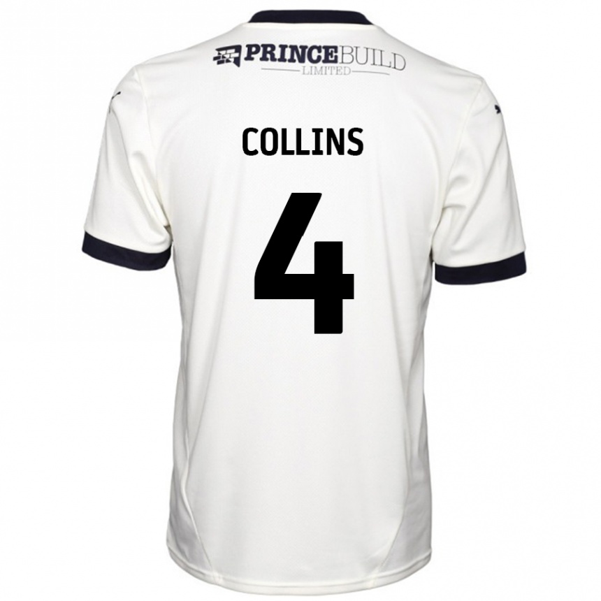 Enfant Football Maillot Archie Collins #4 Blanc Cassé Noir Tenues Extérieur 2024/25 Canada