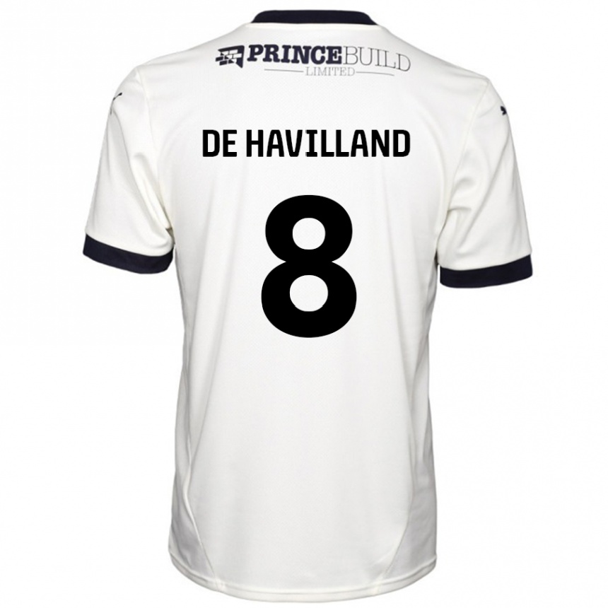 Kids Football Ryan De Havilland #8 Off White Black Away Jersey 2024/25 T-Shirt Canada