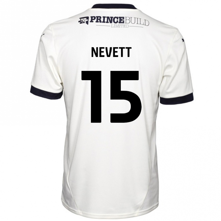 Kids Football George Nevett #15 Off White Black Away Jersey 2024/25 T-Shirt Canada