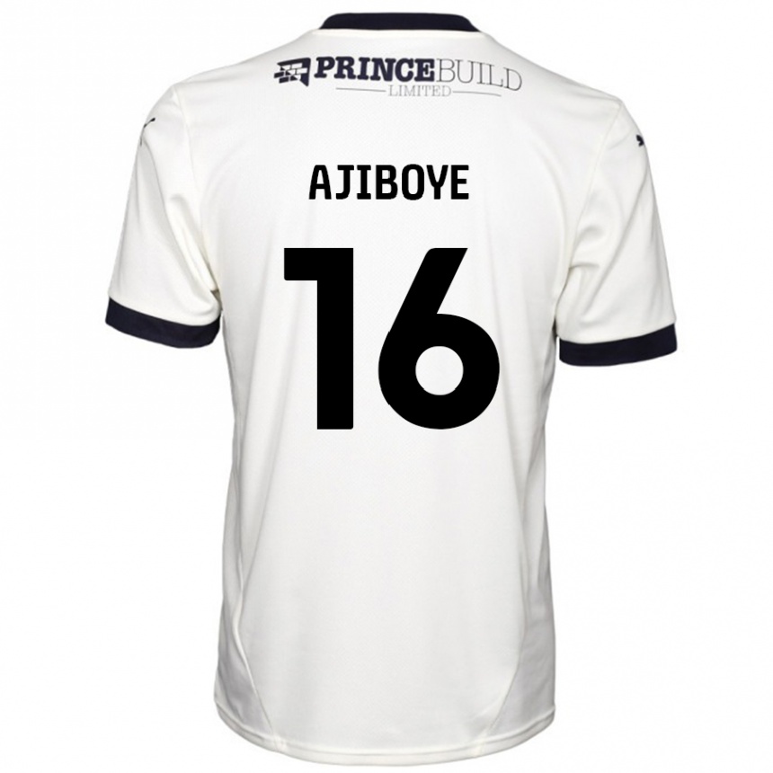 Enfant Football Maillot David Ajiboye #16 Blanc Cassé Noir Tenues Extérieur 2024/25 Canada