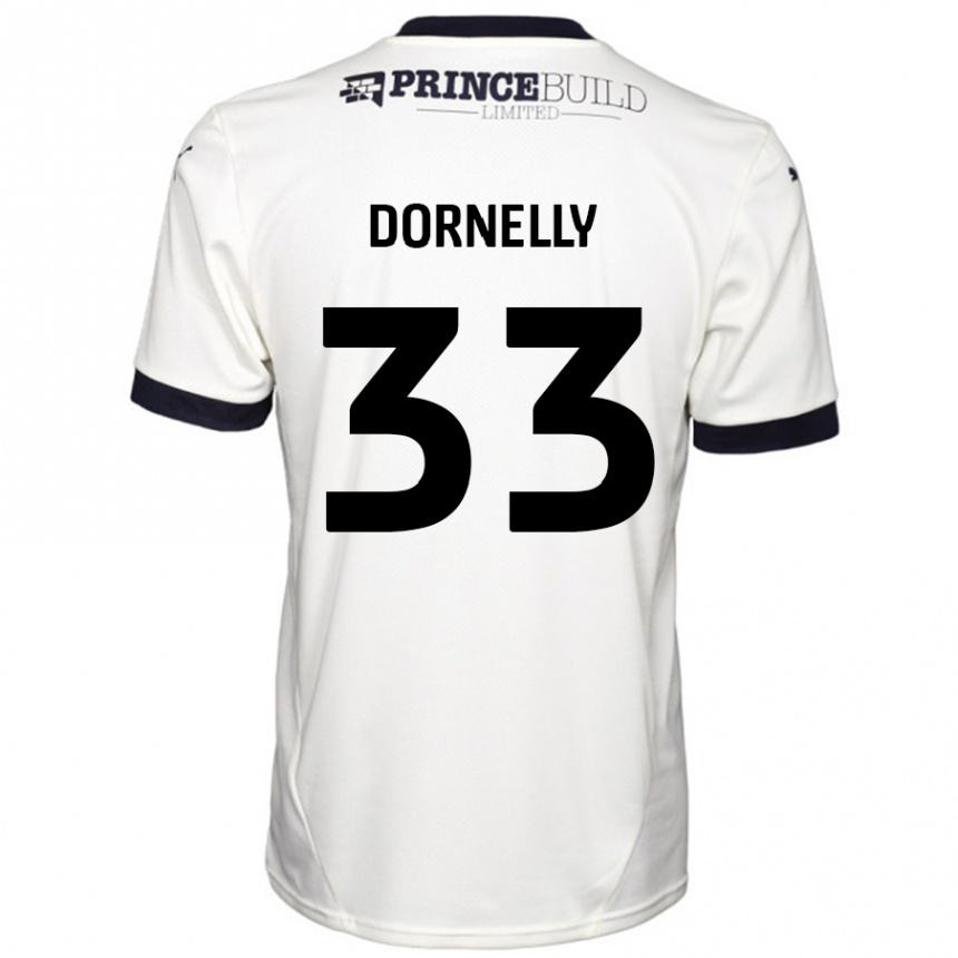 Kids Football James Dornelly #33 Off White Black Away Jersey 2024/25 T-Shirt Canada