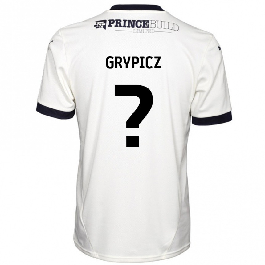 Enfant Football Maillot Brandon Grypicz #0 Blanc Cassé Noir Tenues Extérieur 2024/25 Canada