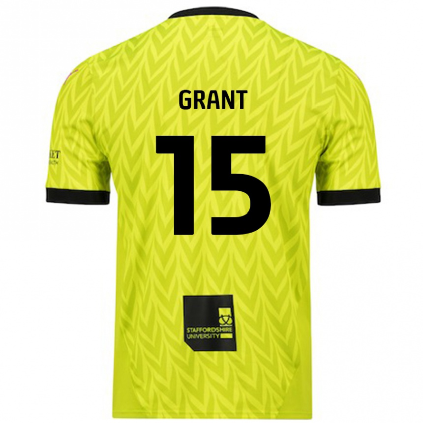 Enfant Football Maillot Conor Grant #15 Vert Fluo Tenues Extérieur 2024/25 Canada