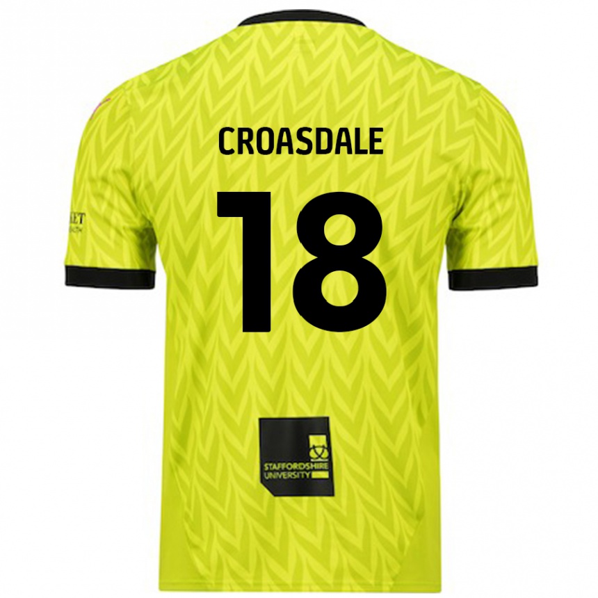 Kids Football Ryan Croasdale #18 Fluorescent Green Away Jersey 2024/25 T-Shirt Canada