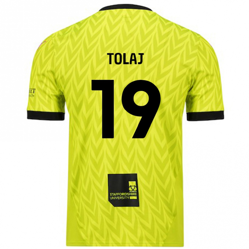 Enfant Football Maillot Lorent Tolaj #19 Vert Fluo Tenues Extérieur 2024/25 Canada