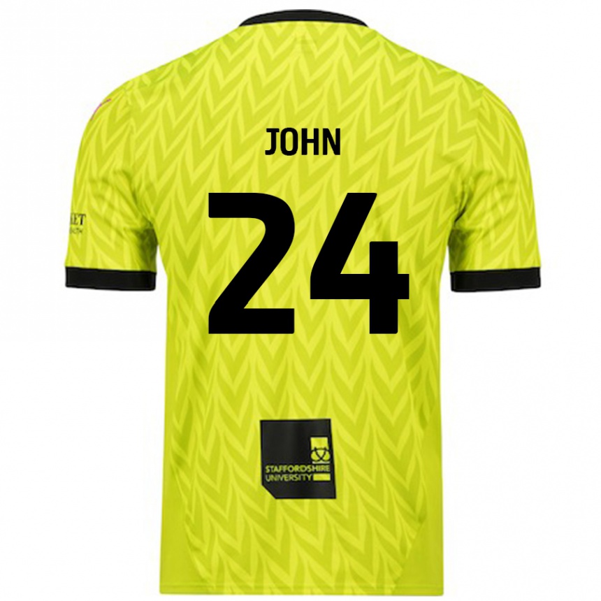 Enfant Football Maillot Kyle John #24 Vert Fluo Tenues Extérieur 2024/25 Canada