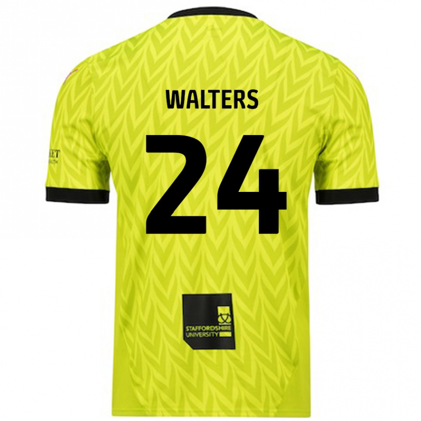 Enfant Football Maillot Rhys Walters #24 Vert Fluo Tenues Extérieur 2024/25 Canada