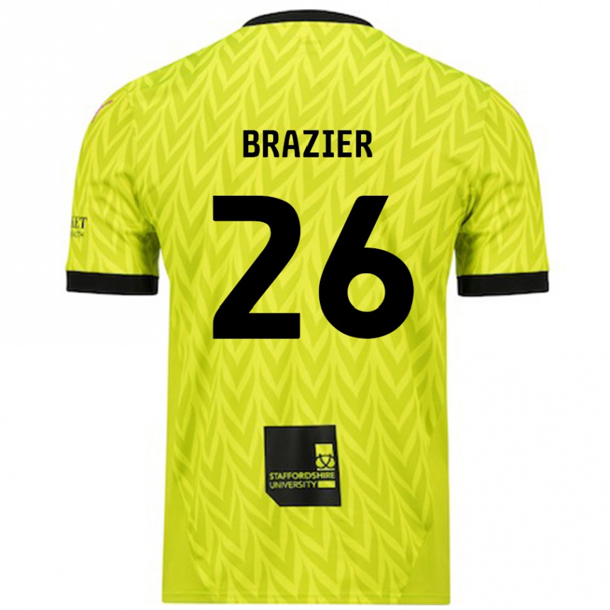 Kids Football Liam Brazier #26 Fluorescent Green Away Jersey 2024/25 T-Shirt Canada