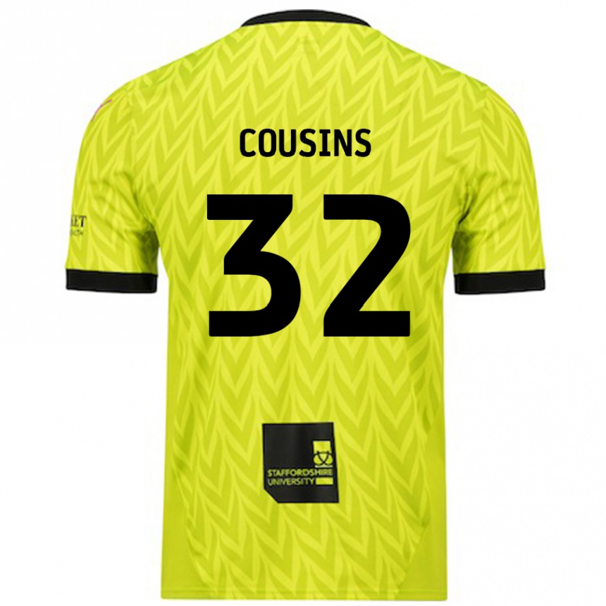 Kids Football Logan Cousins #32 Fluorescent Green Away Jersey 2024/25 T-Shirt Canada