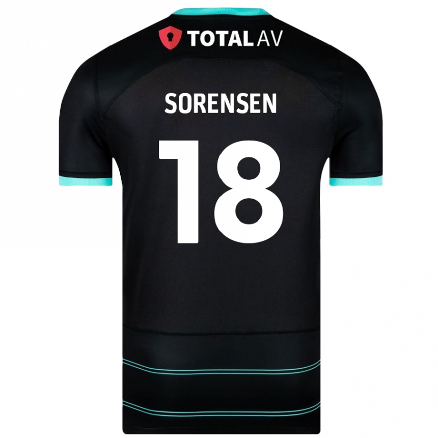 Enfant Football Maillot Elias Sørensen #18 Noir Tenues Extérieur 2024/25 Canada