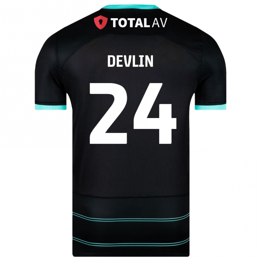 Enfant Football Maillot Terry Devlin #24 Noir Tenues Extérieur 2024/25 Canada