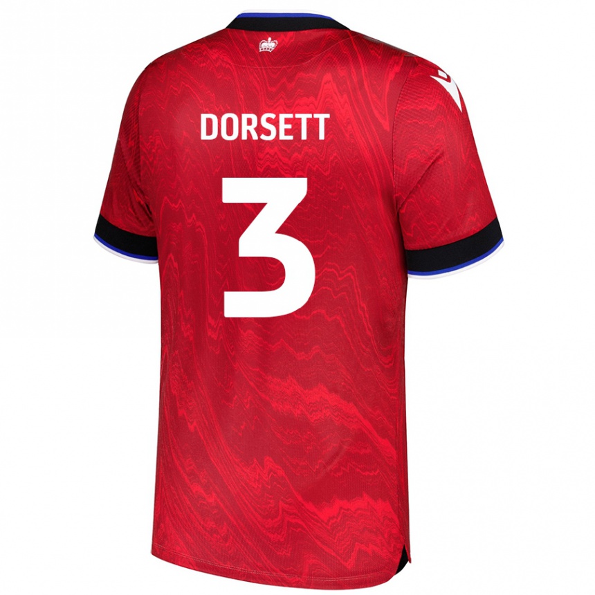 Kids Football Jeriel Dorsett #3 Red Black Away Jersey 2024/25 T-Shirt Canada