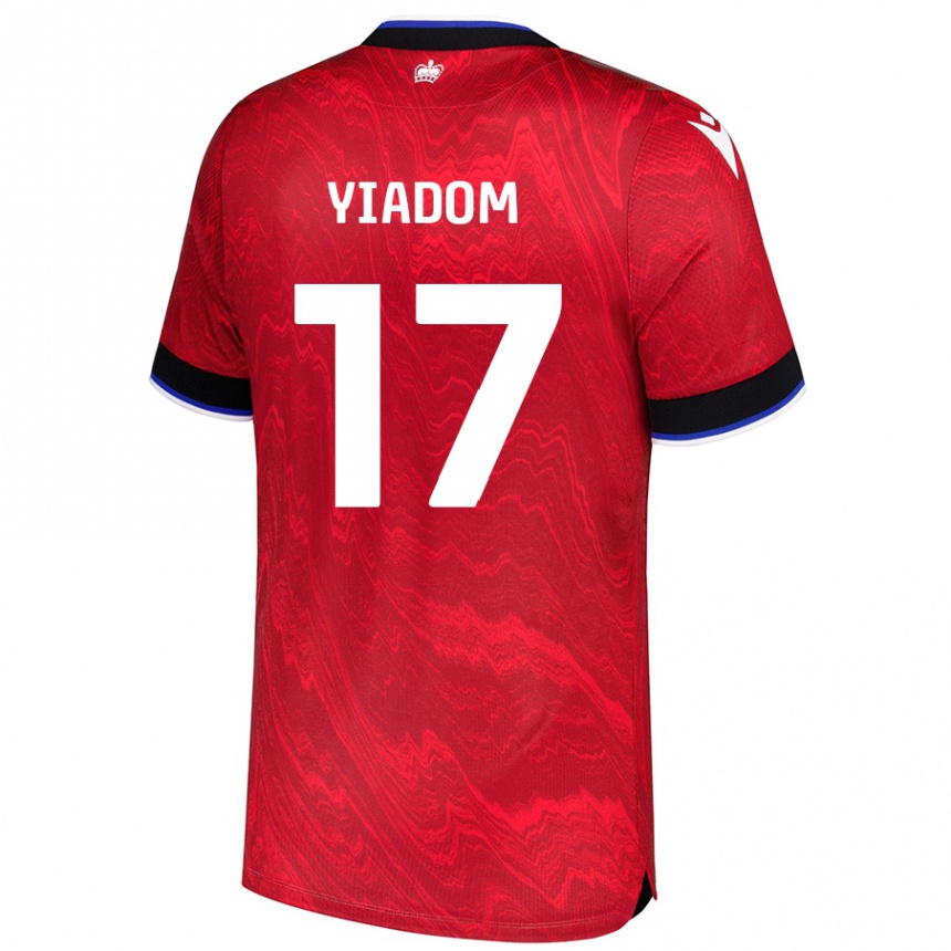 Kids Football Andy Yiadom #17 Red Black Away Jersey 2024/25 T-Shirt Canada