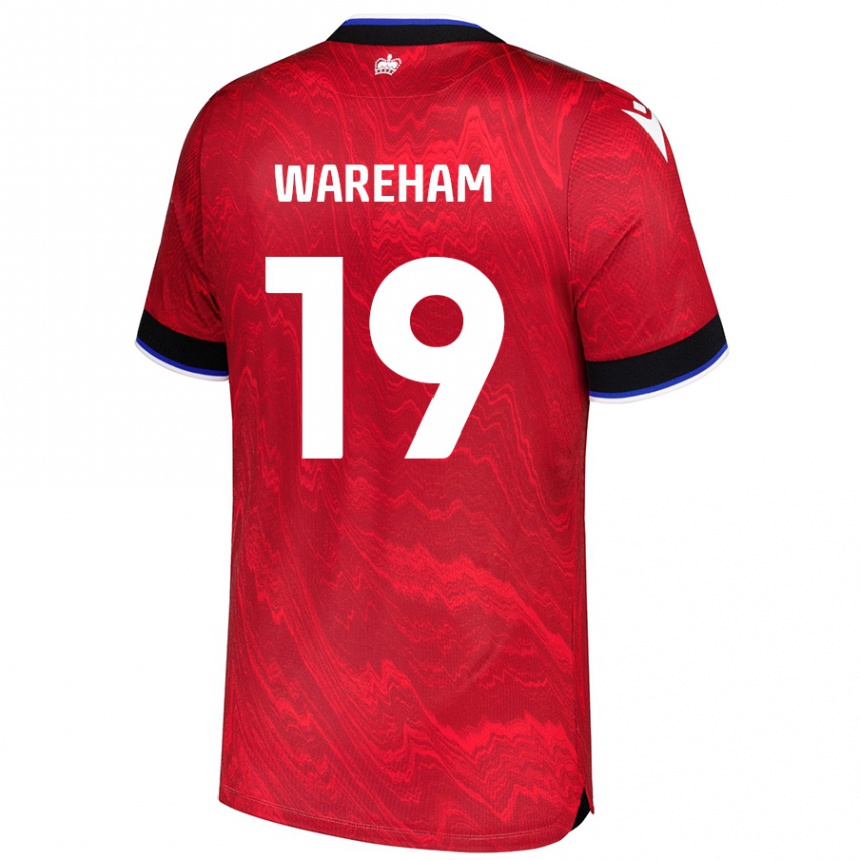 Kids Football Jayden Wareham #19 Red Black Away Jersey 2024/25 T-Shirt Canada