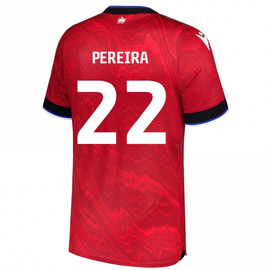 Kids Football Joel Pereira #22 Red Black Away Jersey 2024/25 T-Shirt Canada