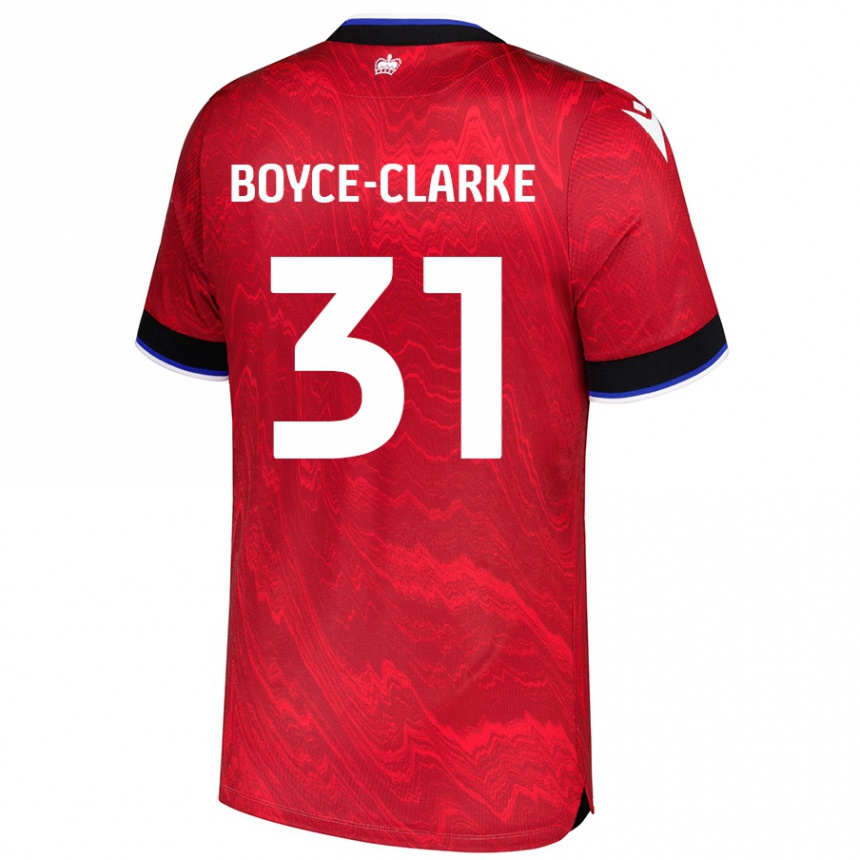 Kids Football Coniah Boyce-Clarke #31 Red Black Away Jersey 2024/25 T-Shirt Canada