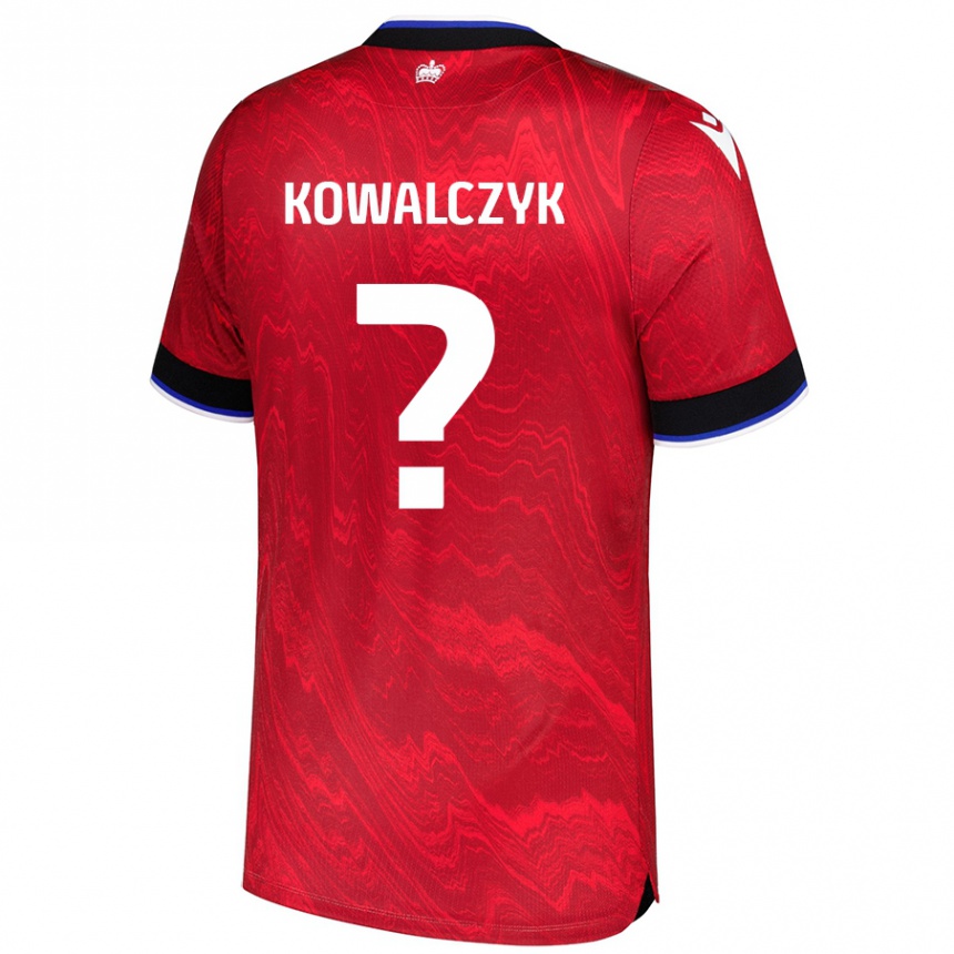 Kids Football Kacper Kowalczyk #0 Red Black Away Jersey 2024/25 T-Shirt Canada