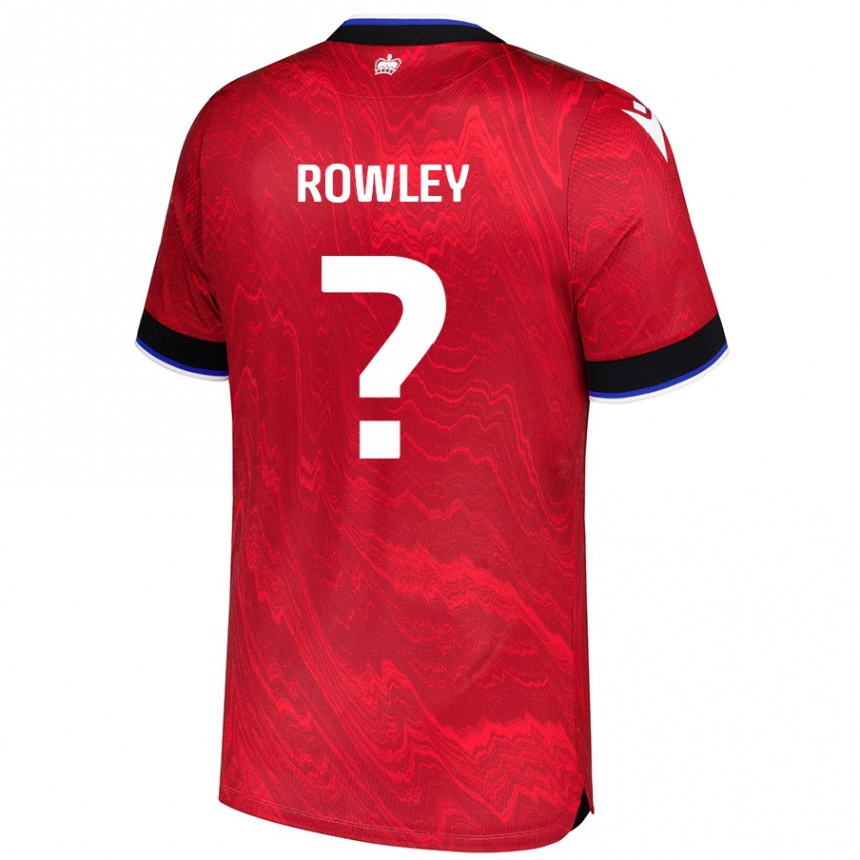 Kids Football Matt Rowley #0 Red Black Away Jersey 2024/25 T-Shirt Canada