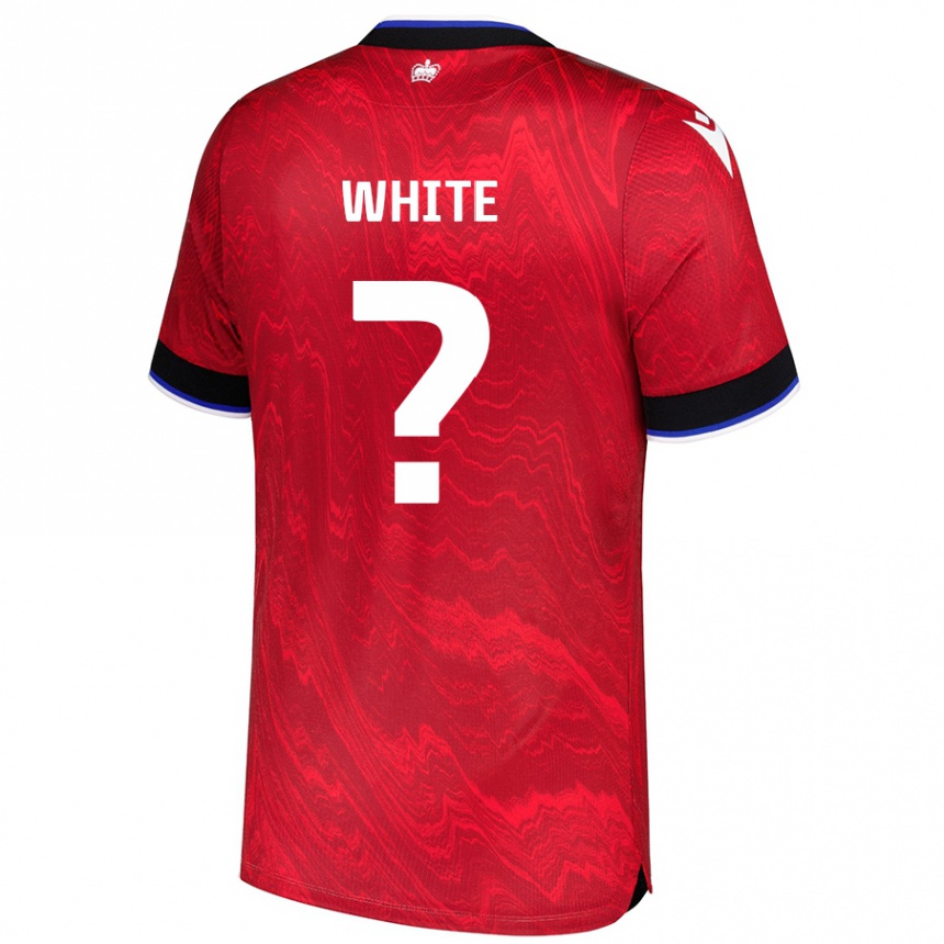 Kids Football Aaron White #0 Red Black Away Jersey 2024/25 T-Shirt Canada