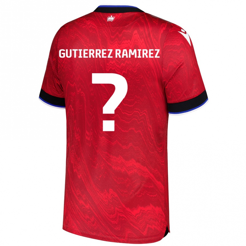 Kids Football William Gutierrez Ramirez #0 Red Black Away Jersey 2024/25 T-Shirt Canada