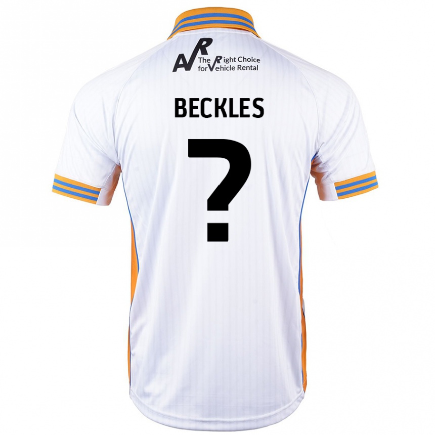 Kids Football Frankie Beckles #0 White Away Jersey 2024/25 T-Shirt Canada