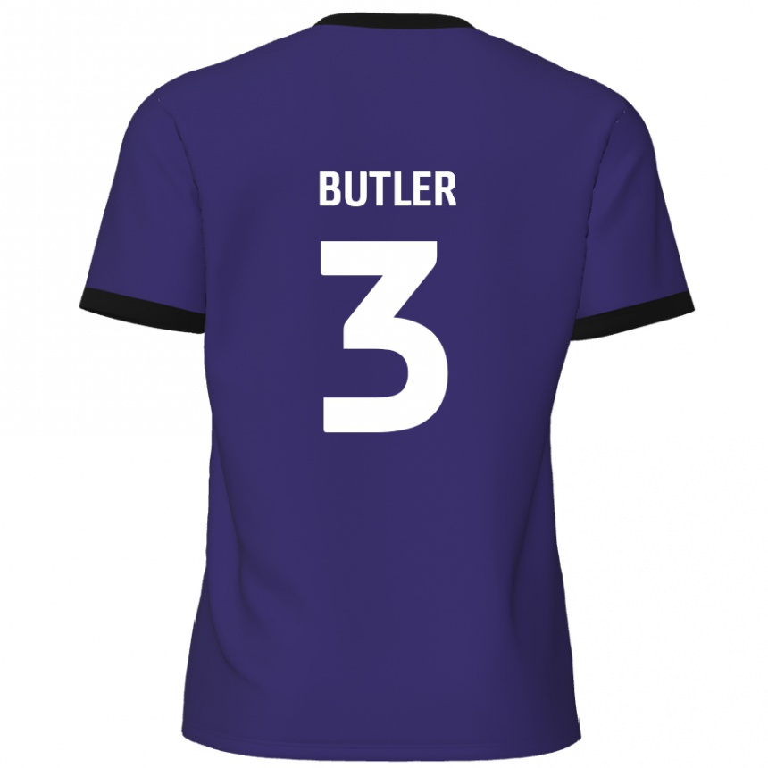 Kids Football Dan Butler #3 Purple Away Jersey 2024/25 T-Shirt Canada