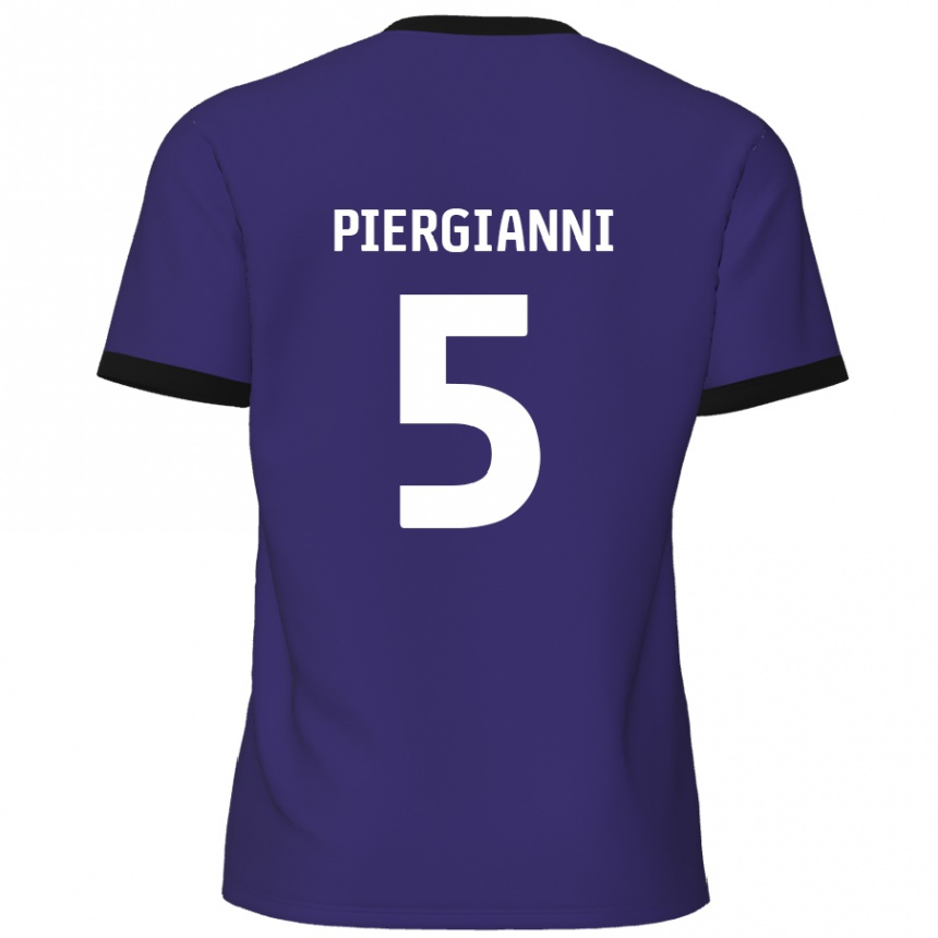 Kids Football Carl Piergianni #5 Purple Away Jersey 2024/25 T-Shirt Canada