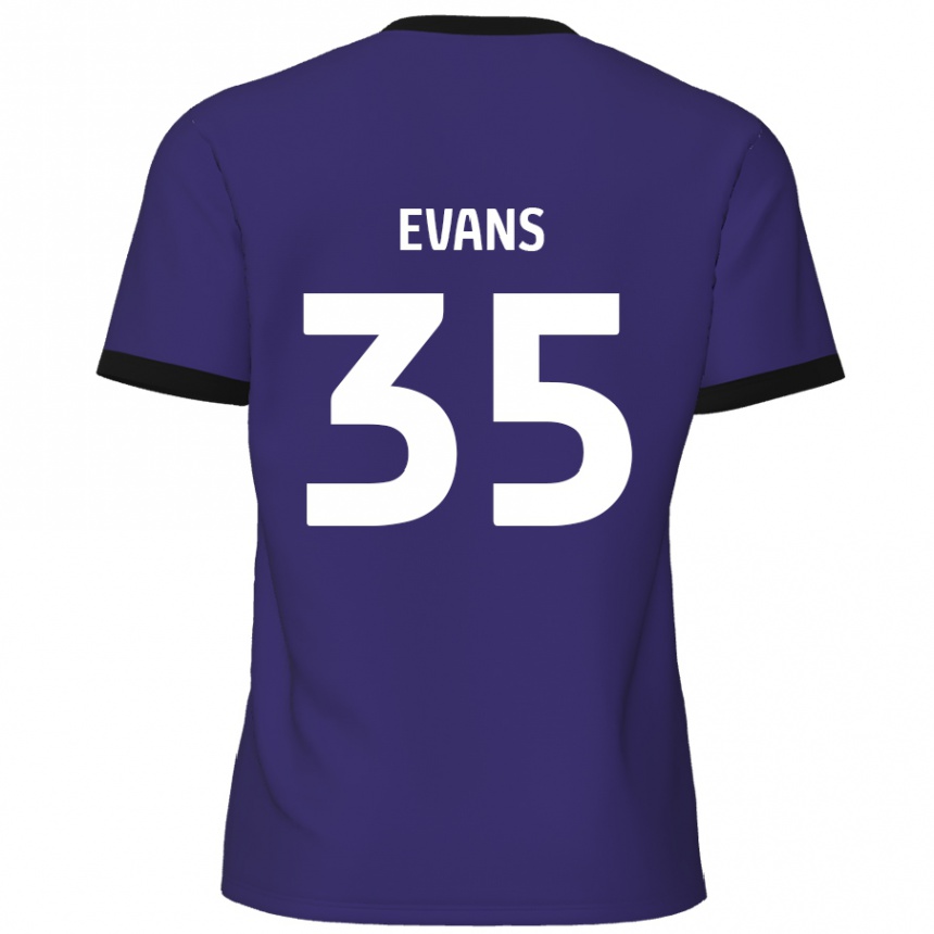 Kids Football Makise Evans #35 Purple Away Jersey 2024/25 T-Shirt Canada