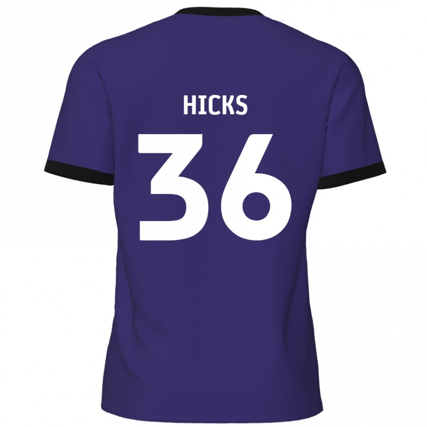 Kids Football David Hicks #36 Purple Away Jersey 2024/25 T-Shirt Canada