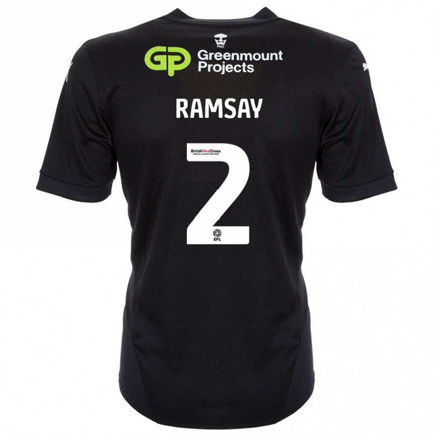 Enfant Football Maillot Calvin Ramsay #2 Noir Tenues Extérieur 2024/25 Canada