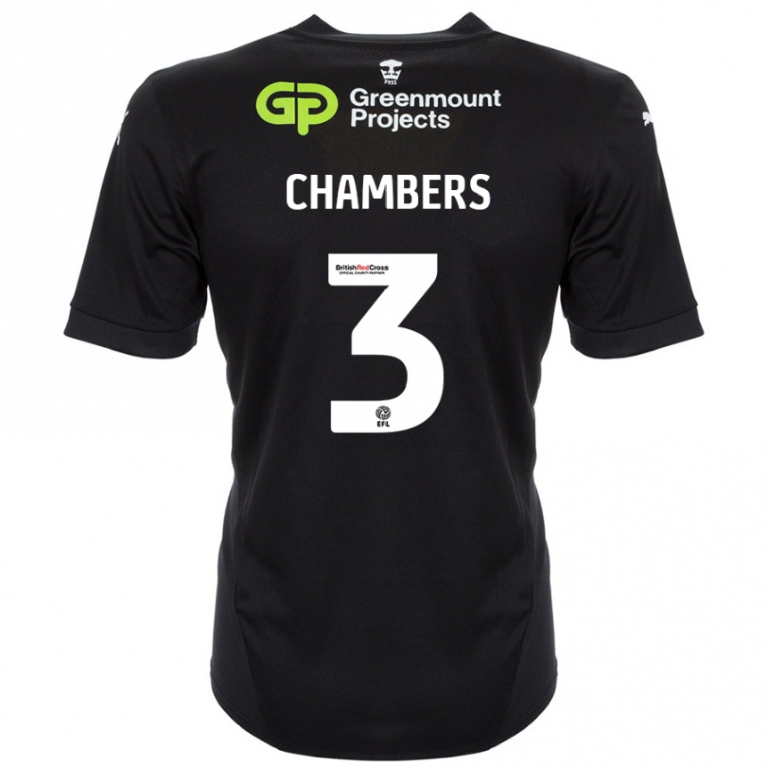 Enfant Football Maillot Luke Chambers #3 Noir Tenues Extérieur 2024/25 Canada